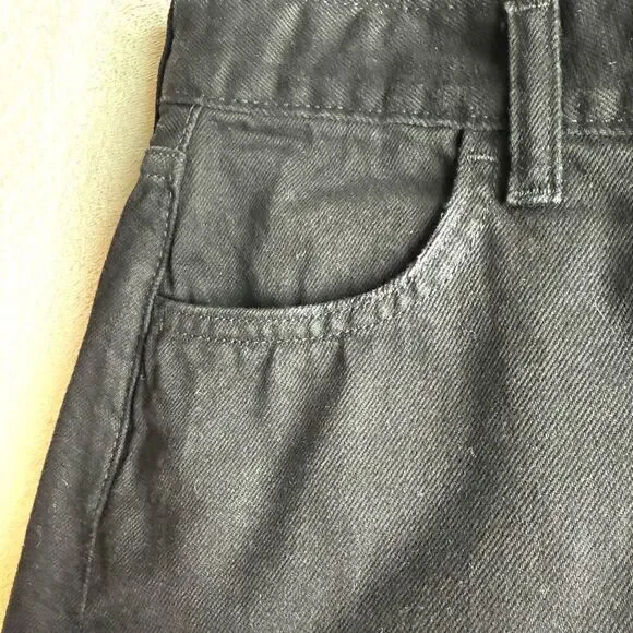 NWOT H&M Black Denim Raw Hem Mini Skirt - Picture 5 of 11